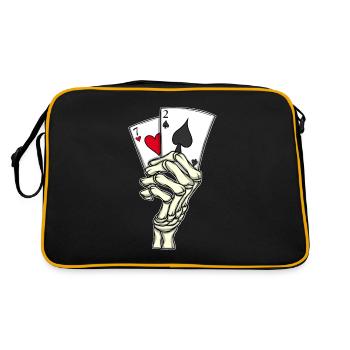 Joueur de poker Cartes de poker 7 2 Skeleton Hand Poker - Sac Retro - noir/or - Dos
