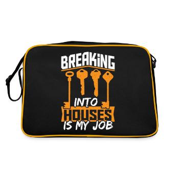Breaking Into Houses Is My Job Locksmith - Retro Tasche - Schwarz/Gold - Hinten