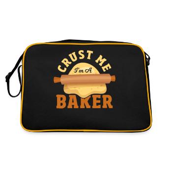 Crust Me I'm A Baker Bread Making Baking - Retro Tasche - Schwarz/Gold - Hinten