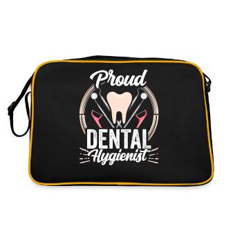 Proud Dental Hygienist Dentist Dental Hygiene - Retro Bag - black/gold - Back