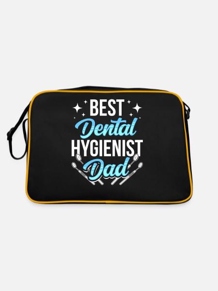 Hygiéniste dentaire Papa Dentiste Équipe d’hygiène dentaire - Sac Retro - noir/or - Dos