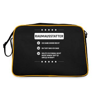 Raumausstatter I Handwerker Gestaltung Motiv für - Retro Tasche - Schwarz/Gold - Hinten