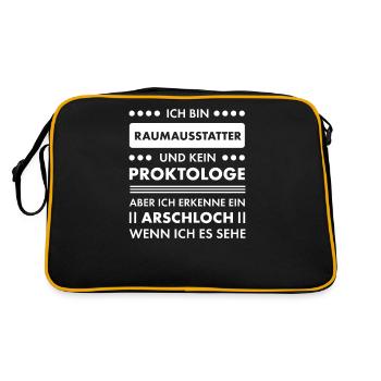 Raumausstatter I Handwerker Gestaltung Motiv für - Retro Tasche - Schwarz/Gold - Hinten