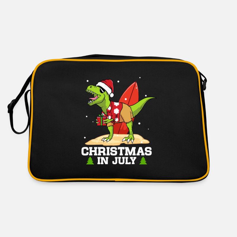 Weihnachten Sommer T-Rex Sommerferien X-Mas Retro Tasche