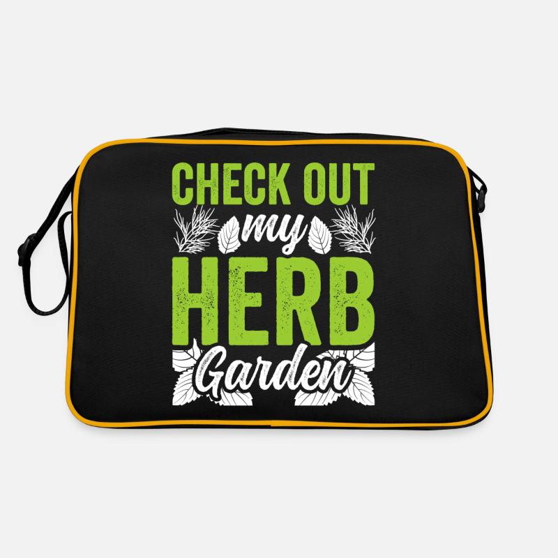 Sehen Sie Sich Meinen Kräutergarten An Kräuter - Retro Tasche - Schwarz/Gold