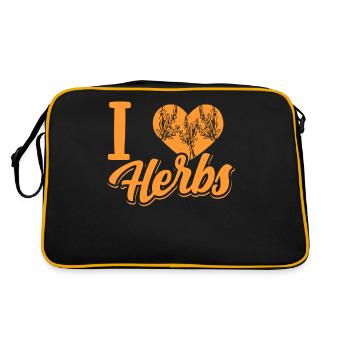 I love herbs herb herb garden - Retro Bag - black/gold - Back