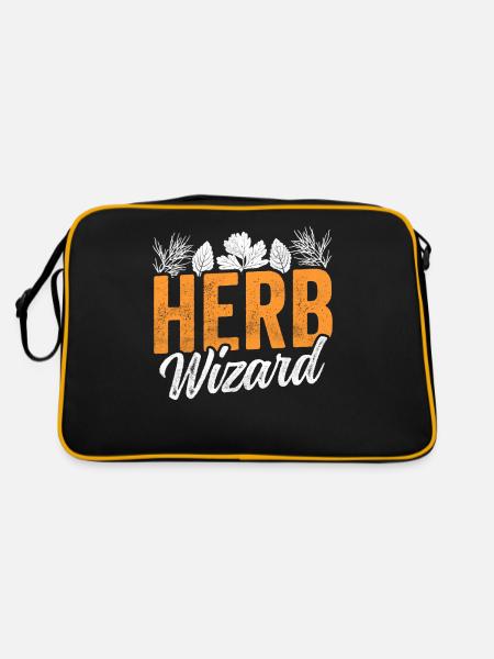Kräuter Zauberer Kräuterkunde Kräutergarten Kraut - Retro Bag - black/gold - Back