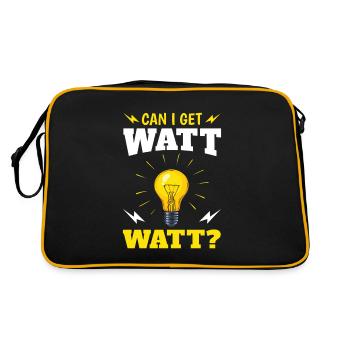 Puis-je obtenir des watts? Design amusant pour - Sac Retro - noir/or - Dos