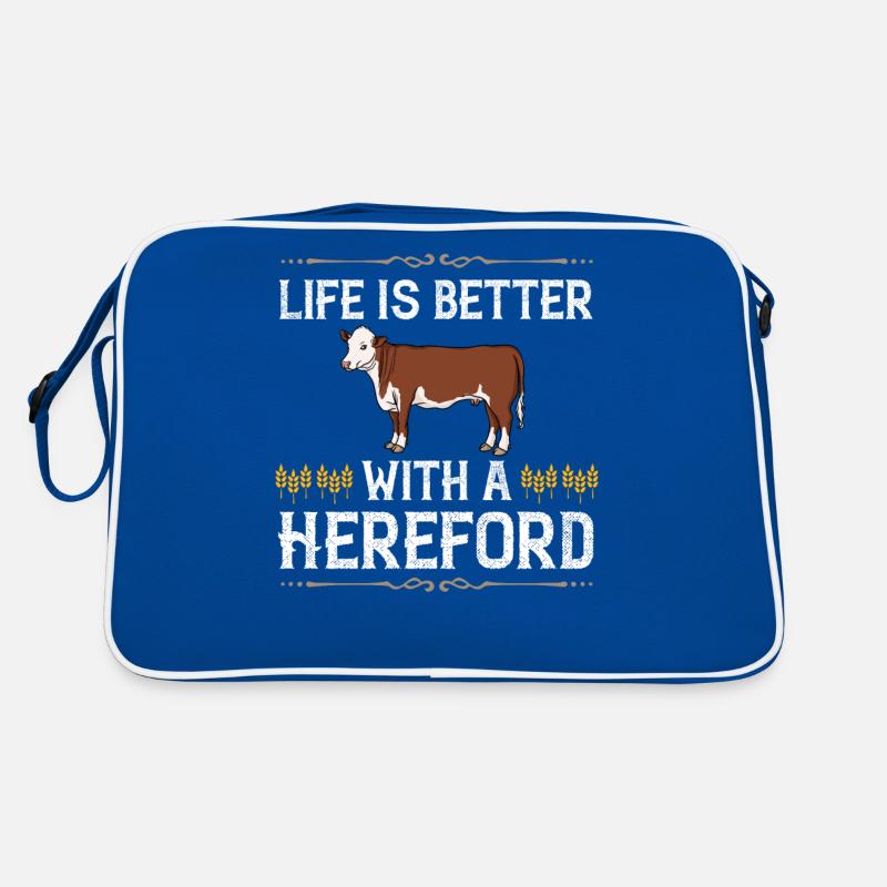 Hereford Cow Cattle Bull Cattle Farm Farmer Retro Bag