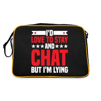 I'd Love To Stay And Chat But I'm Lying 2 - Retro Tasche - Schwarz/Gold - Hinten