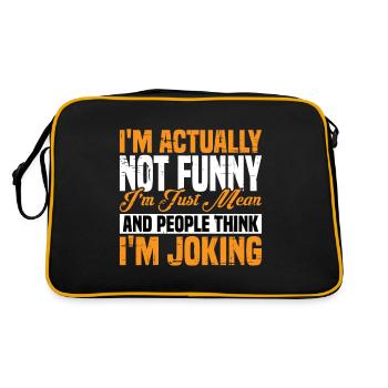 I'm Actually Not Funny, I'm Just Mean 2 - Retro Bag - black/gold - Back