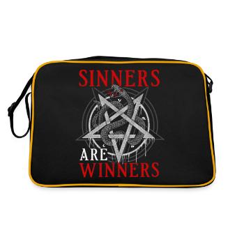 Sinners Are Winners I Satanic Pentagram Snake - Retro Bag - black/gold - Back