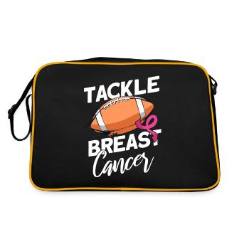 Brustkrebs - Retro Tasche - Schwarz/Gold - Hinten