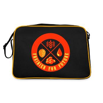 Biertrinker Freibier For Future - Retro Tasche - Schwarz/Gold - Hinten
