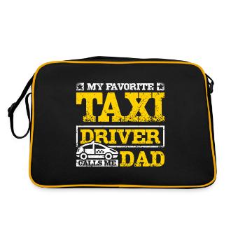 My favorite taxi driver calls me dad - Retro Tasche - Schwarz/Gold - Hinten