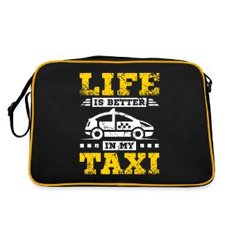 Life is better in my taxi - Retro Bag - black/gold - Back