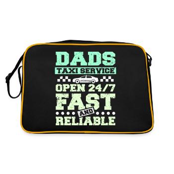 Dads taxi service - Retro Tasche - Schwarz/Gold - Hinten