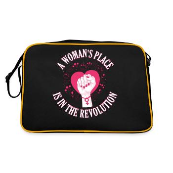 Woman In Revolution Feminismus Geschenk - Retro Tasche - Schwarz/Gold - Hinten