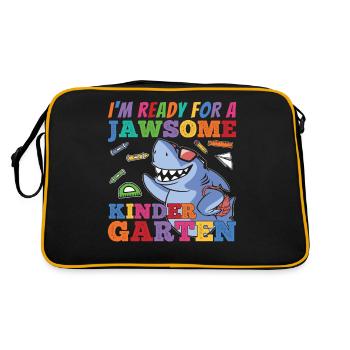Happy First Day School Kindergarten Awesome Gesche - Retro Bag - black/gold - Back