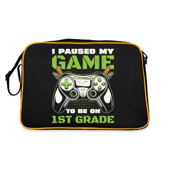 First Grader Awesome Back To School Gamer Lovers - Retro Bag - black/gold - Back