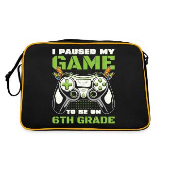 Sixth Grader Awesome Back To School Gamer Lover - Retro Bag - black/gold - Back