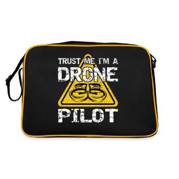 Drone avec panneau d’avertissement Drone flyer - Sac Retro - noir/or - Dos