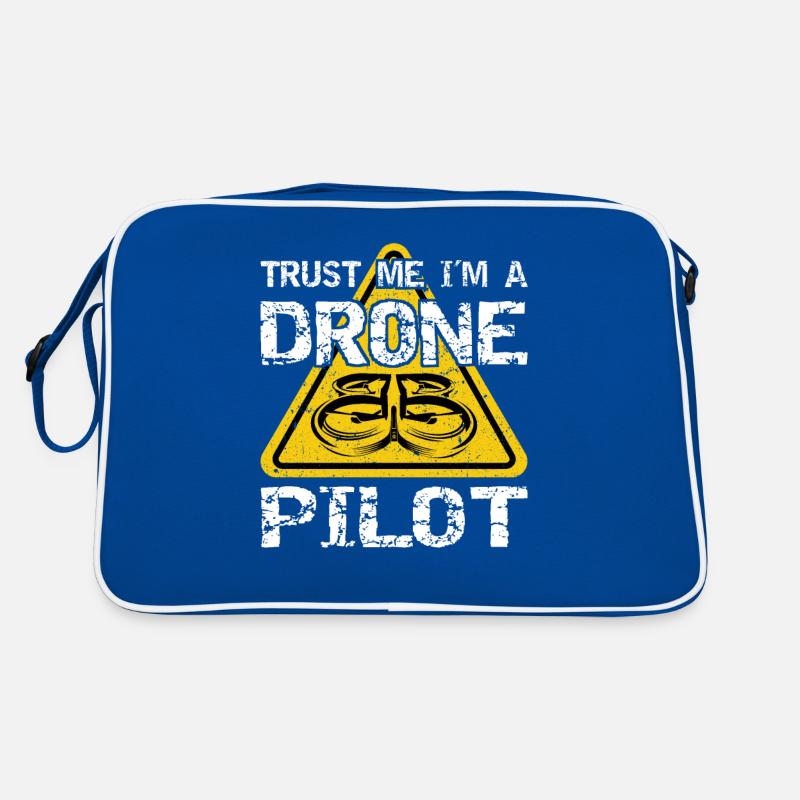 Drone with warning sign Drone flyer Retro Bag