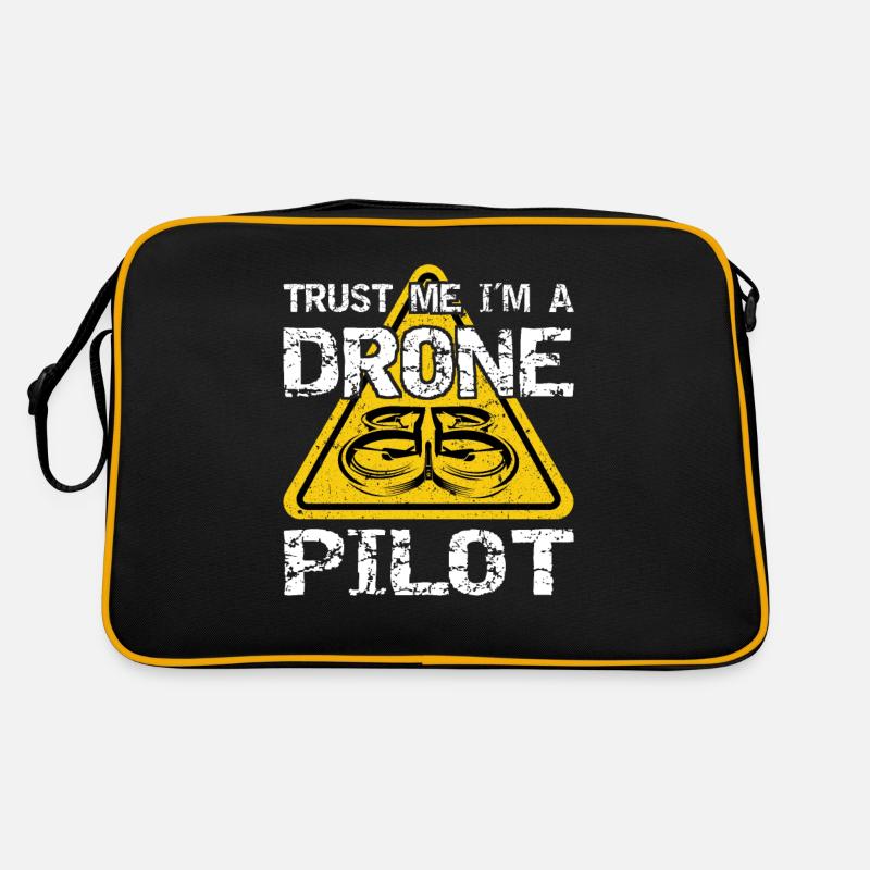 Drone with warning sign Drone flyer Retro Bag