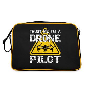 Drone avec panneau d’avertissement Drone flyer - Sac Retro - noir/or - Dos