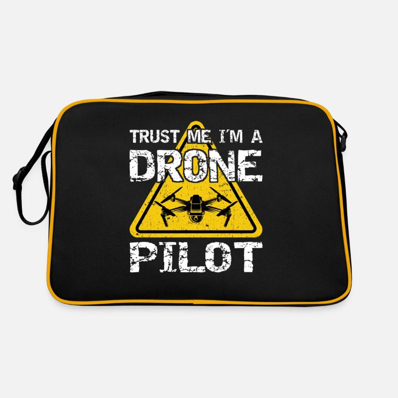 Drone with warning sign Drone flyer Retro Bag