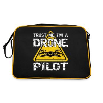 Drone avec panneau d’avertissement Drone flyer - Sac Retro - noir/or - Dos