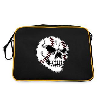 Joueur de baseball Skeleon Head Skull Baseball - Sac Retro - noir/or - Dos