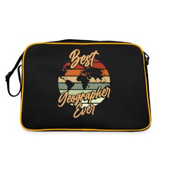 Bester Geograph Aller Zeiten Geographie Beruf - Retro Tasche - Schwarz/Gold - Hinten