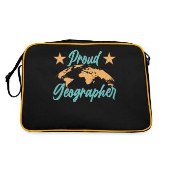 Stolzer Geograph Geographie Geographiestudent - Retro Tasche - Schwarz/Gold - Hinten