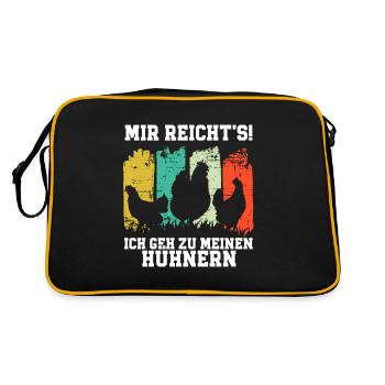 Mir Reichts Ich Geh Zu Meinen Hühnern - Retro Tasche - Schwarz/Gold - Hinten