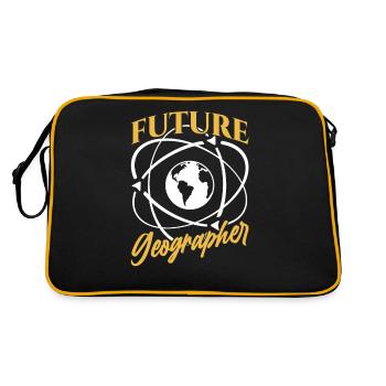 Zukünftiger Geograph Geographiestudent Geographie - Retro Tasche - Schwarz/Gold - Hinten