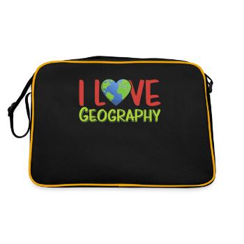 Ich Liebe Geografie Beruf Geograph Geographie - Retro Tasche - Schwarz/Gold - Hinten