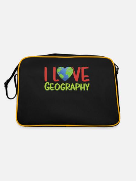 I love geography profession geography geography - Retro Bag - black/gold - Back