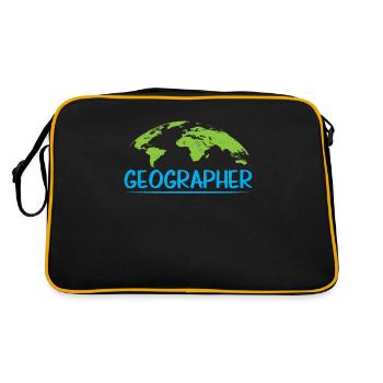Geograph Geographie Beruf Geographiestudent - Retro Tasche - Schwarz/Gold - Hinten
