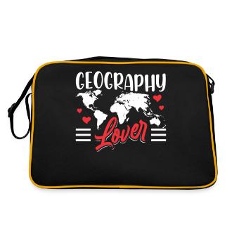 Geographie Liebhaber Geograph Geographiestudent - Retro Tasche - Schwarz/Gold - Hinten