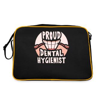 Proud Dental Hygienist Dental Hygiene Dentist - Retro Bag - black/gold - Back