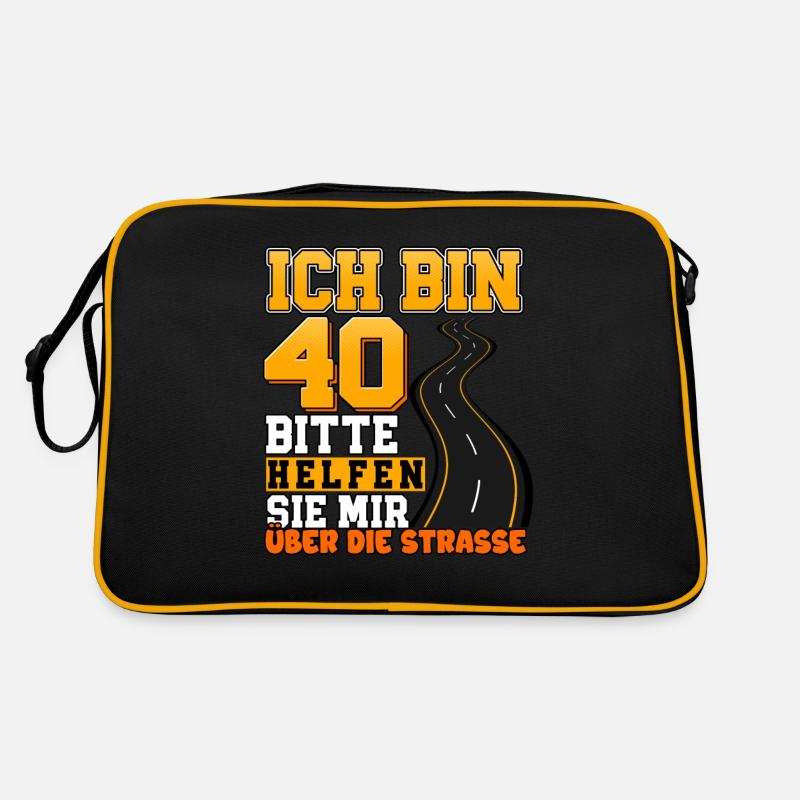 Vor 40 Jahren war ich mal der schnellste 40. - Retro Tasche - Schwarz/Gold