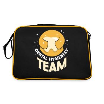Dental Hygienist Team Dental Hygiene Dentist - Retro Bag - black/gold - Back
