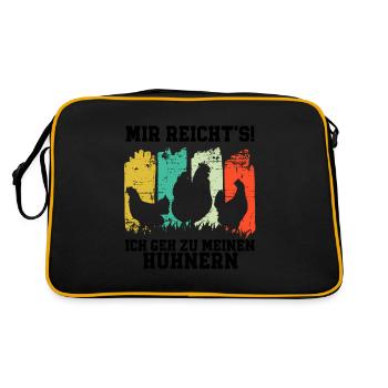 Mir Reichts Ich Geh Zu Meinen Hühnern - Retro Tasche - Schwarz/Gold - Hinten