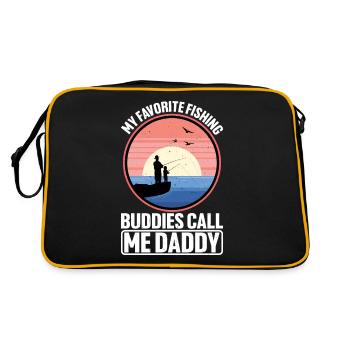 My Favorite Fishing Buddies Call Me Daddy 3 - Retro Tasche - Schwarz/Gold - Hinten