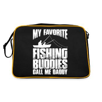 My Favorite Fishing Buddies Call Me Daddy 2 - Retro Tasche - Schwarz/Gold - Hinten