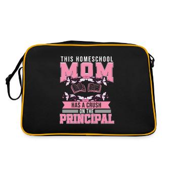 Crush On The Principal Humour Homeschool Mom - Sac Retro - noir/or - Dos