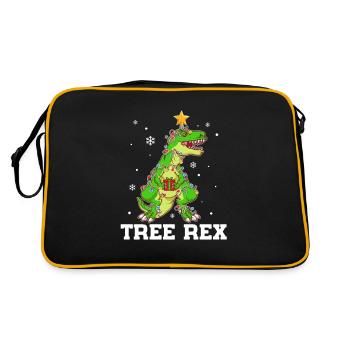 Tree Rex Xmas Tree Dinosaur Christmas - Retro Bag - black/gold - Back