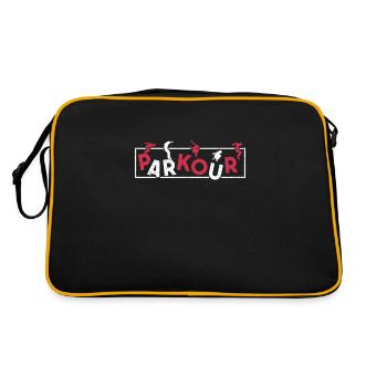 Parkour Run Jump Flip Freerunning Akrobatik - Retro Tasche - Schwarz/Gold - Hinten