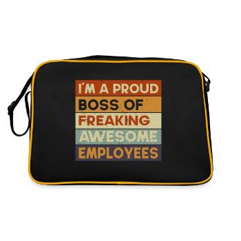 Fier patron Chef Travail Bureau Humour Dictons Collègues - Sac Retro - noir/or - Dos